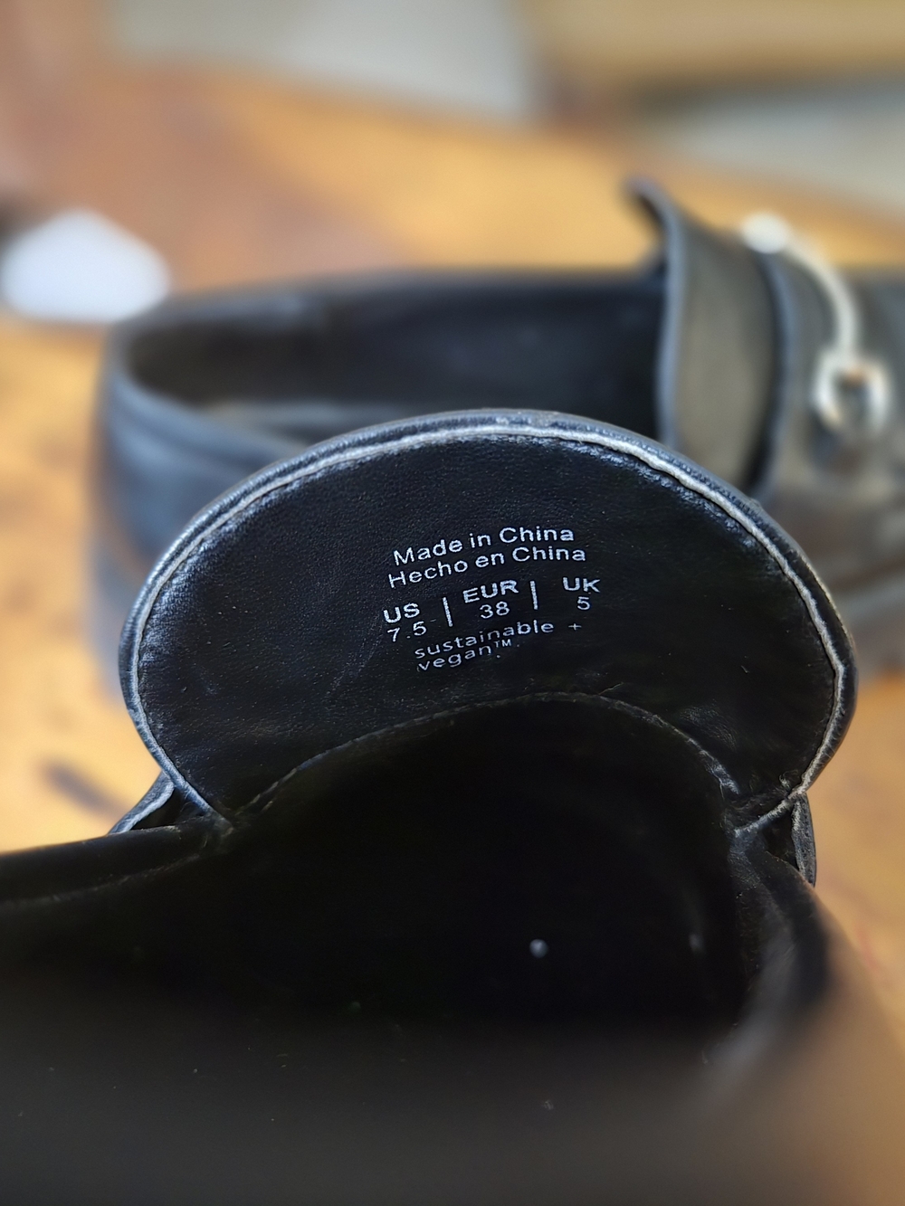 Women's Black Loafers with Lug Sole - Picture 4 of 5